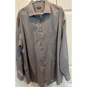 Van Heusen Long‎ Sleeve Dress Shirt 18 34/35 Flex Regular Fit Cotton Blend